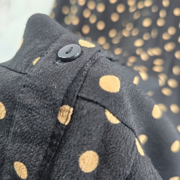 Seraphine Dress Women 2 XS Black Brown Polka Dot Maternity Nursing Button Front - Picture 10 of 14